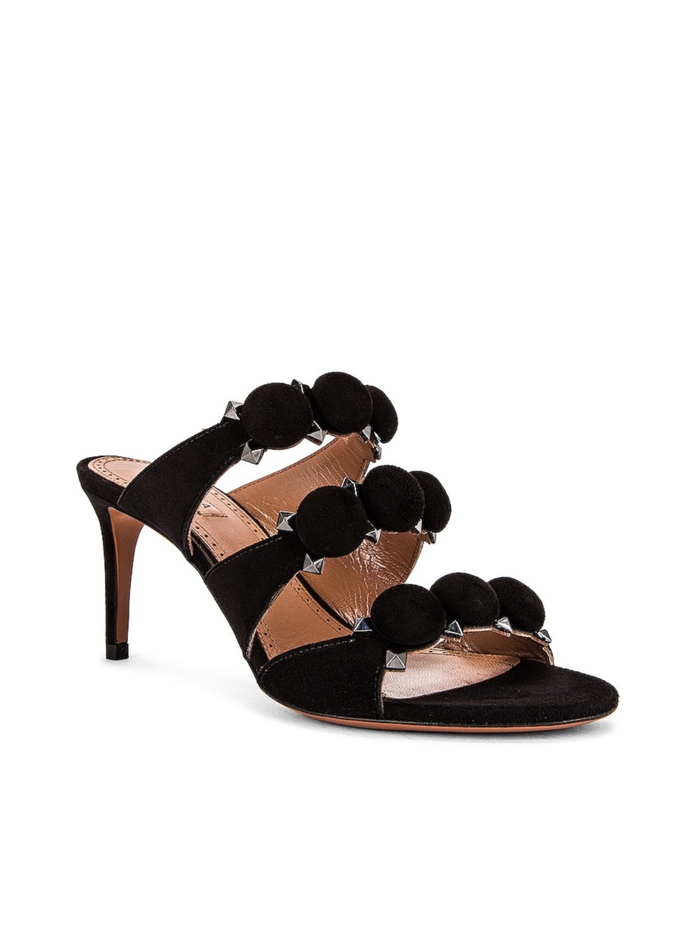 LIKE NEW ALAIA Pom Pom Studded Mules in Noir size 37